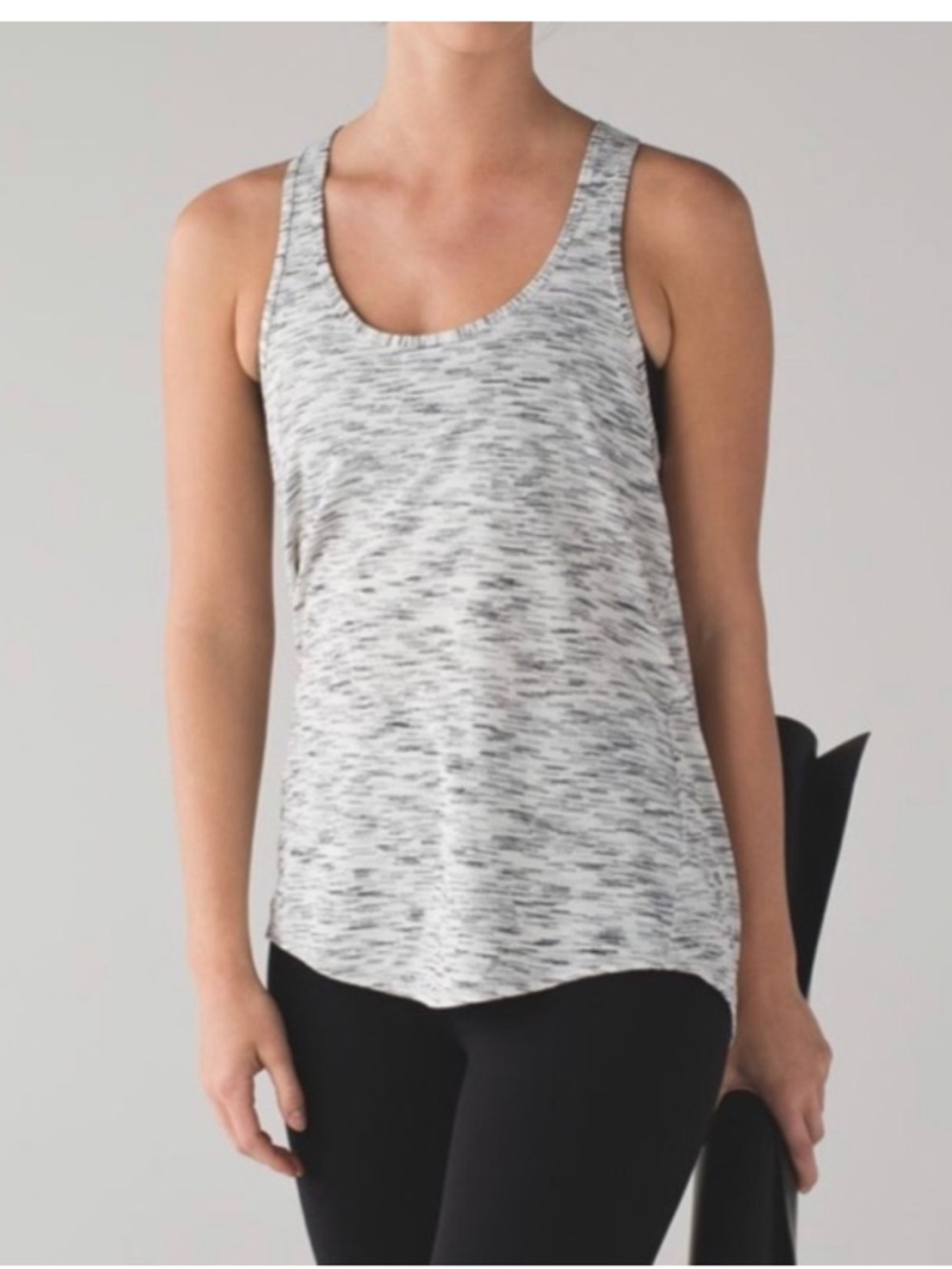 lululemon athletica Tank Top - White Heather with Black Space-Dye